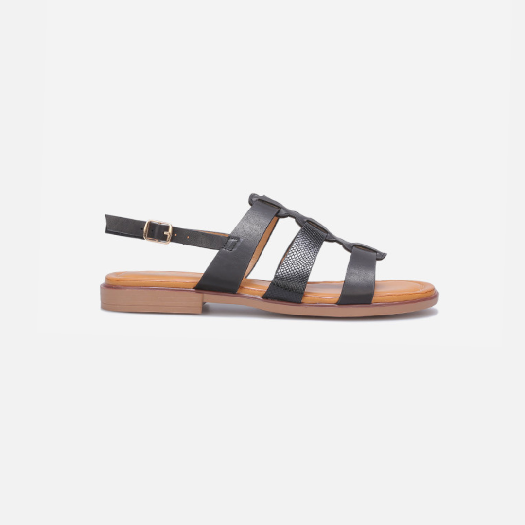 Sandale - Plate - Noir