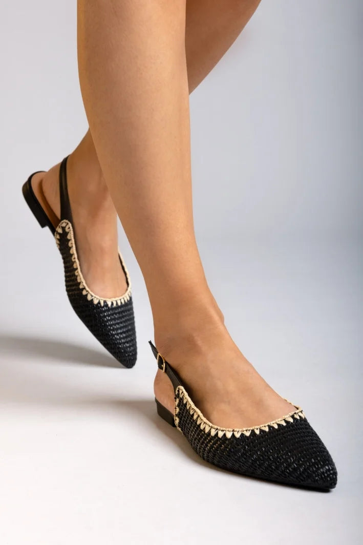 Ballerine - Plate - Noir