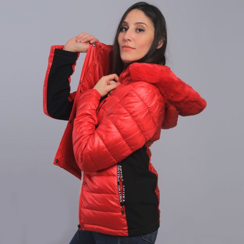 Artika Doudoune À Capuche Fourrure - Rouge