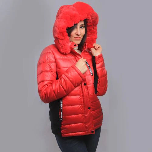 Artika Doudoune À Capuche Fourrure - Rouge