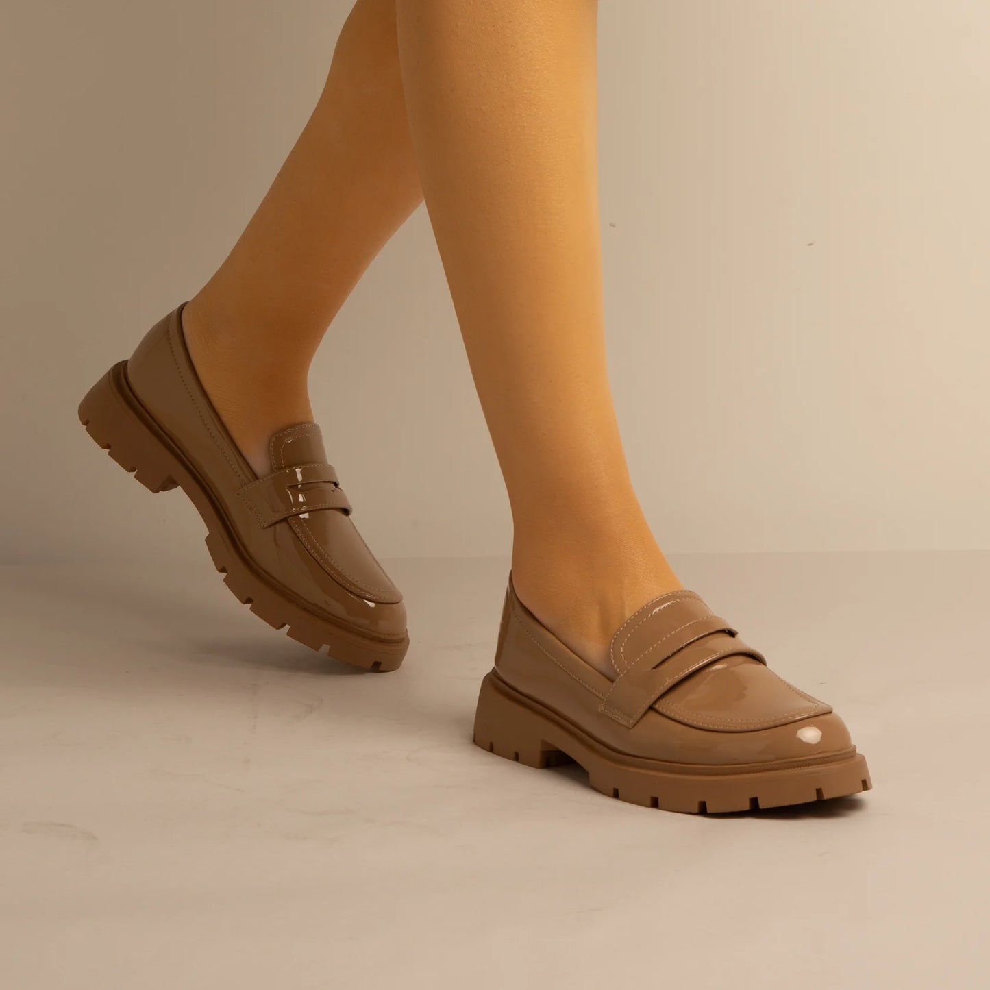 Mocassin Simili-Cuir Khaki