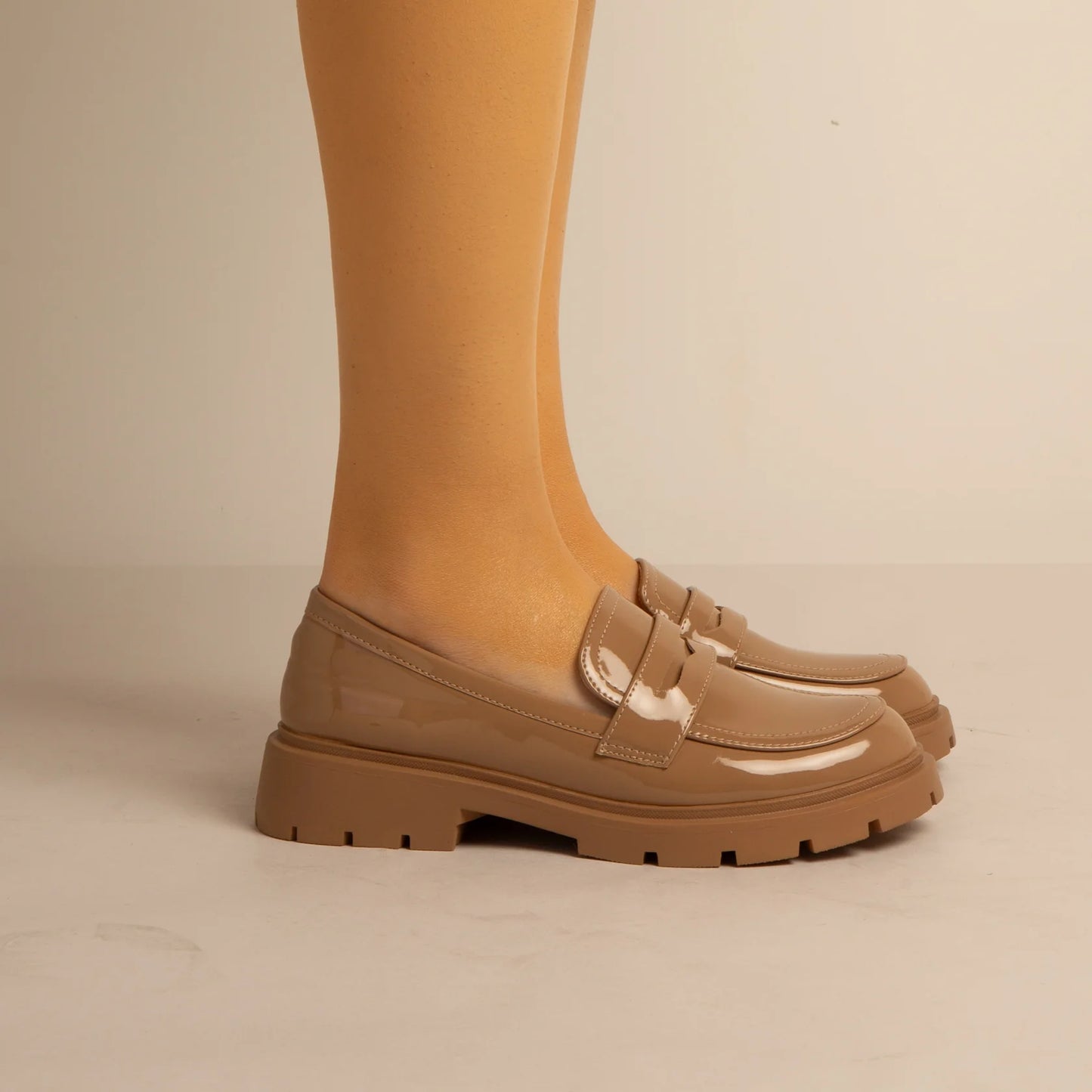 Mocassin Simili-Cuir Khaki