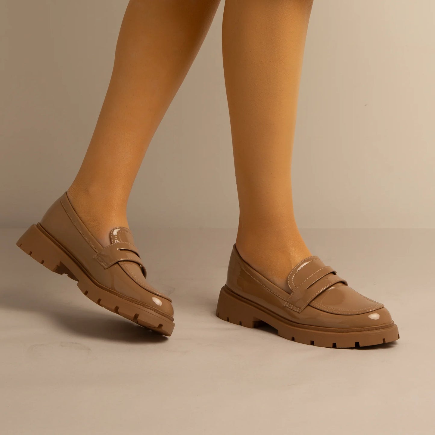 Mocassin Simili-Cuir Khaki