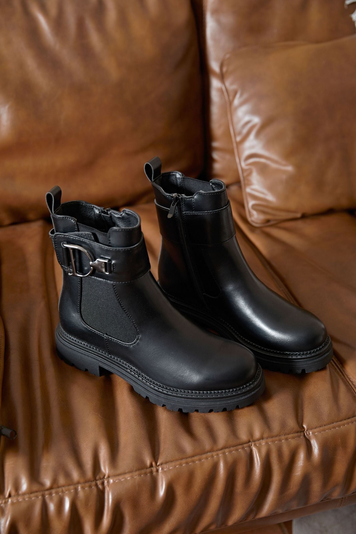 Bottine - Simili cuir - Noir
