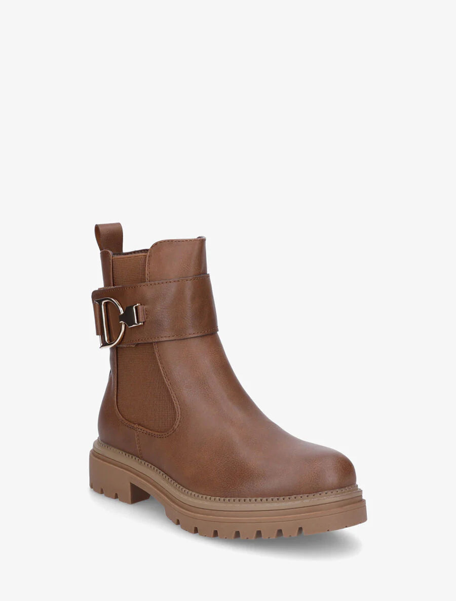 Bottine - Simili Cuir - Marron