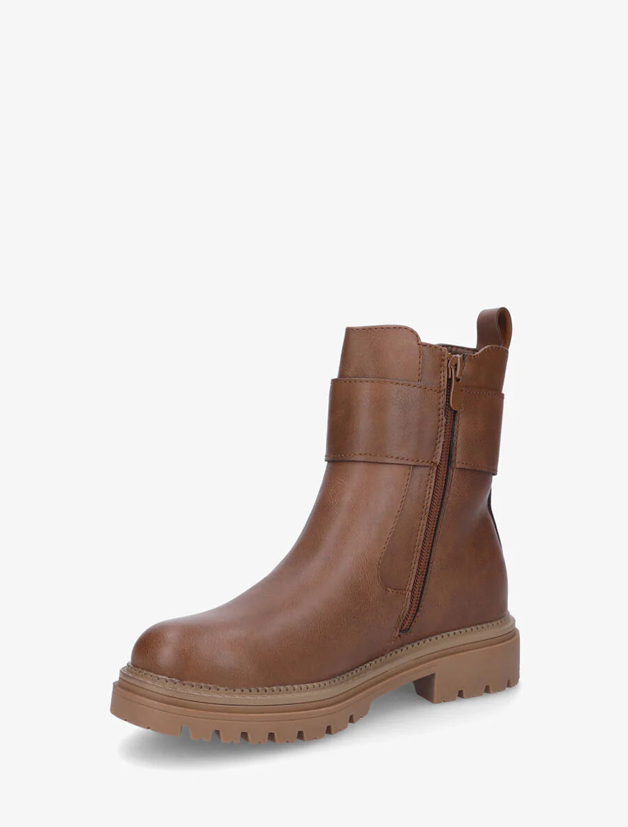Bottine - Simili Cuir - Marron