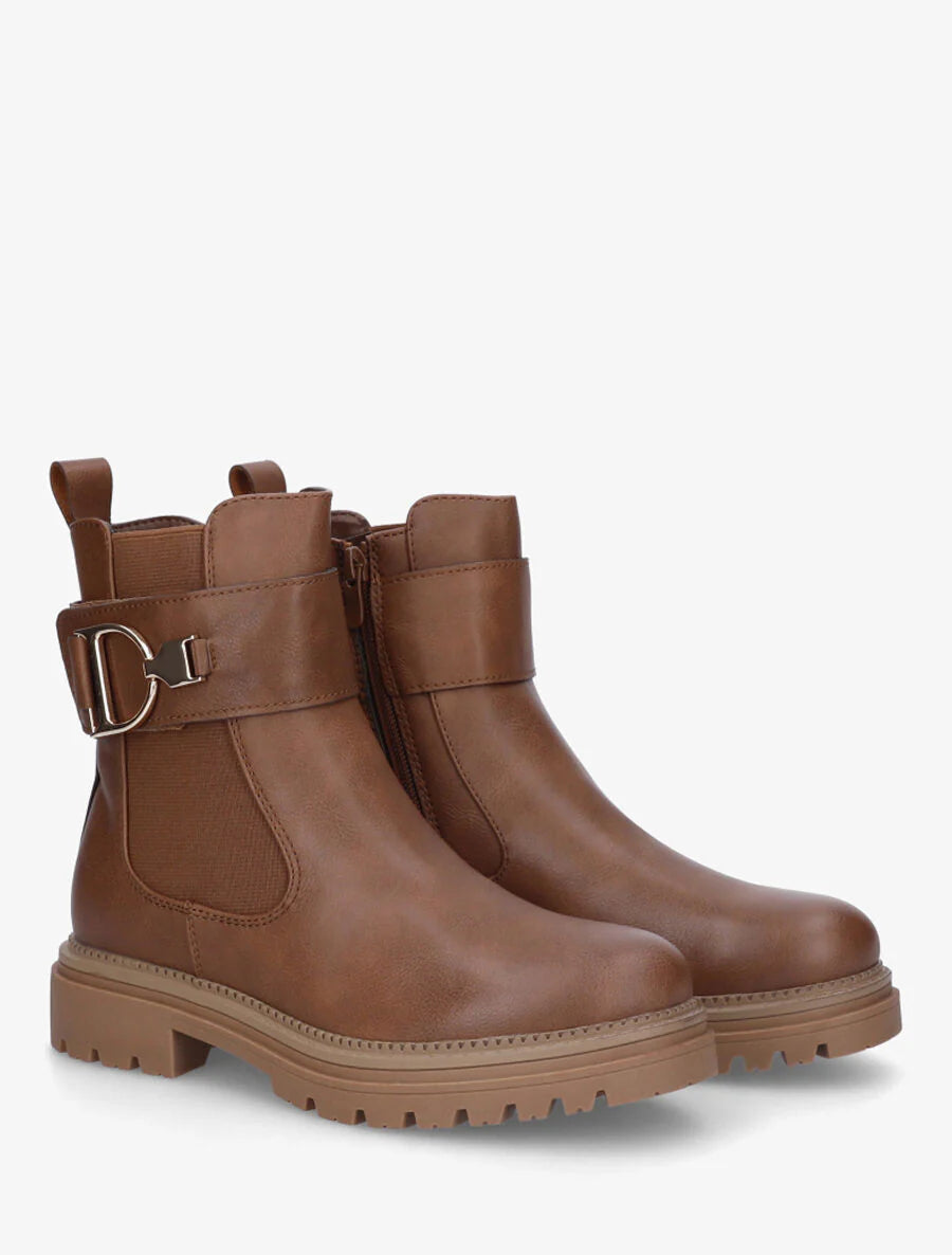 Bottine - Simili Cuir - Marron