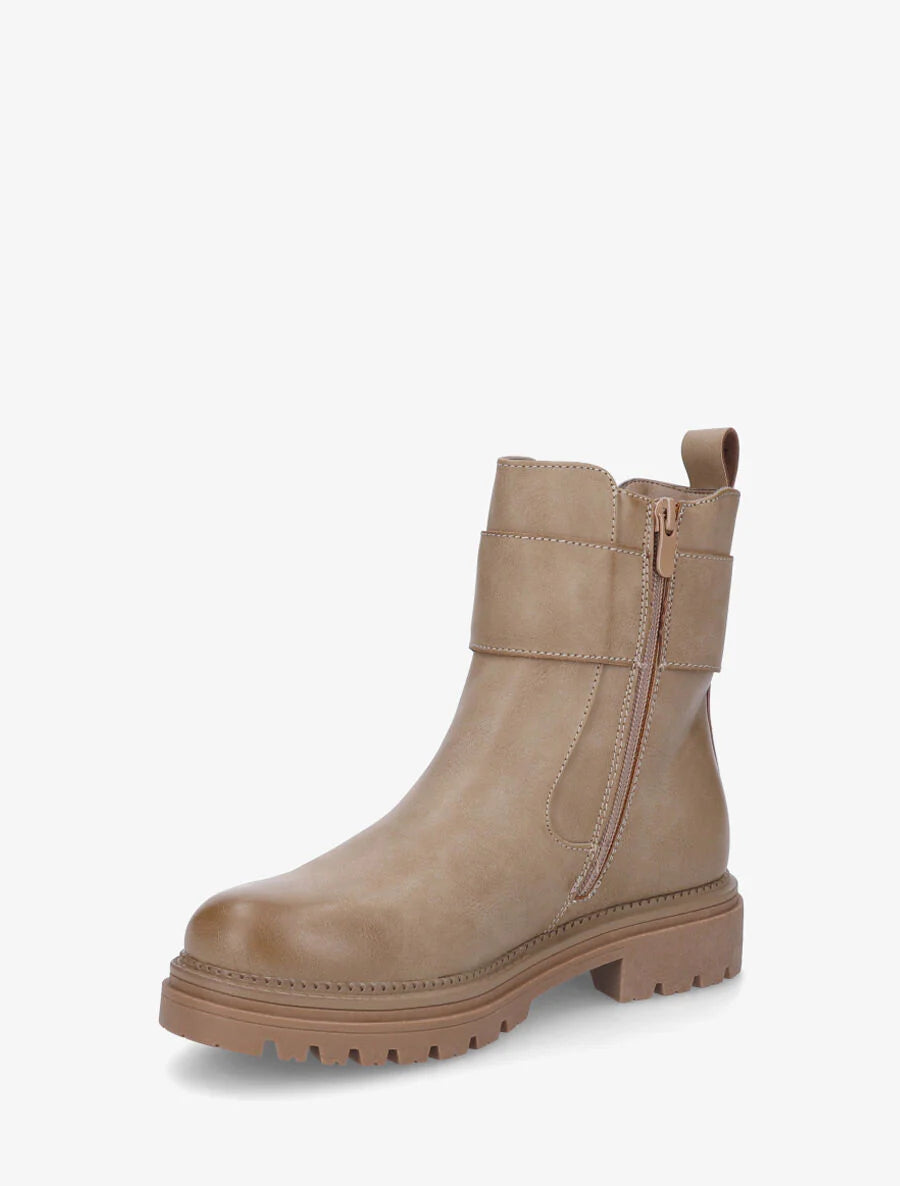 Bottine - Simili cuir - Taupe