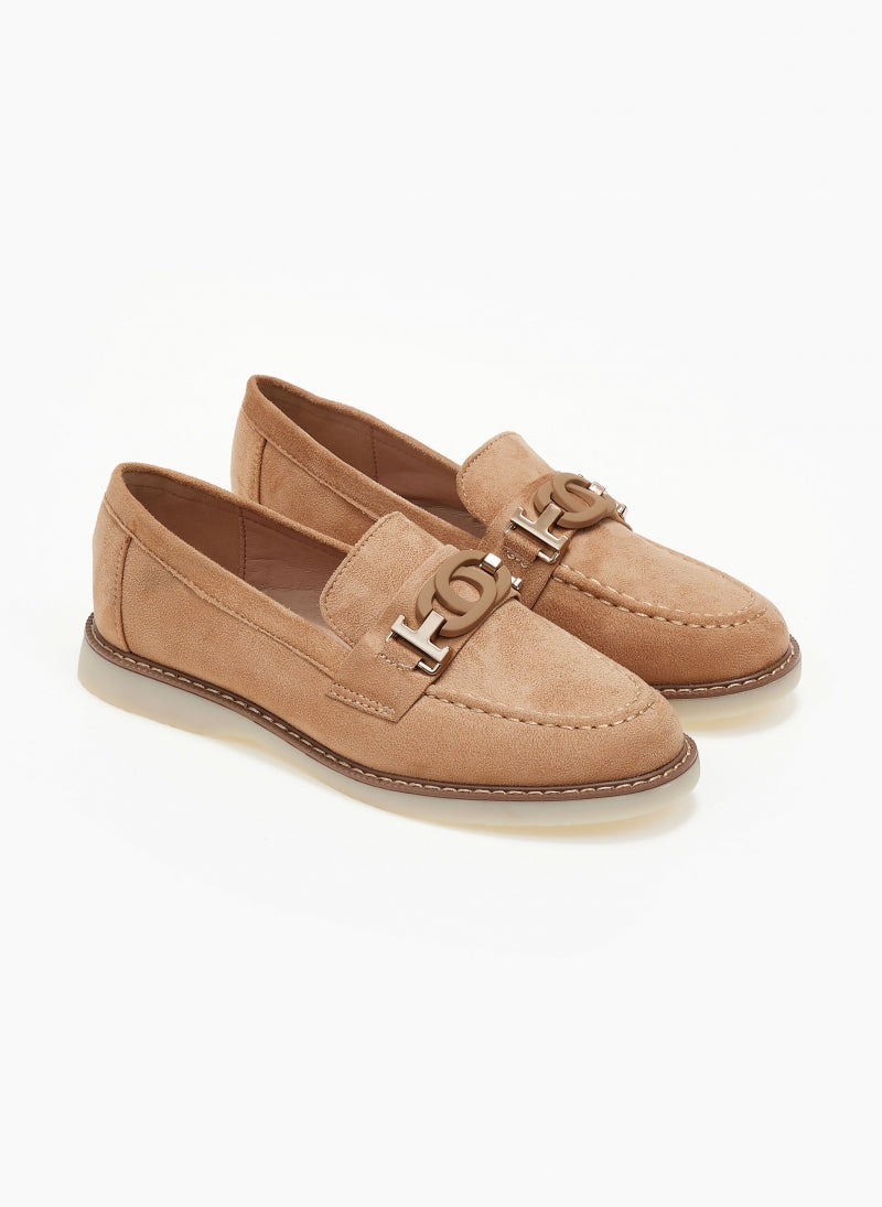 Mocassin en daim beige