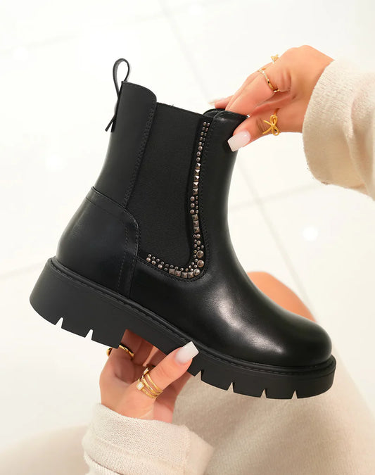 Bottine - Simili Cuir - Noir