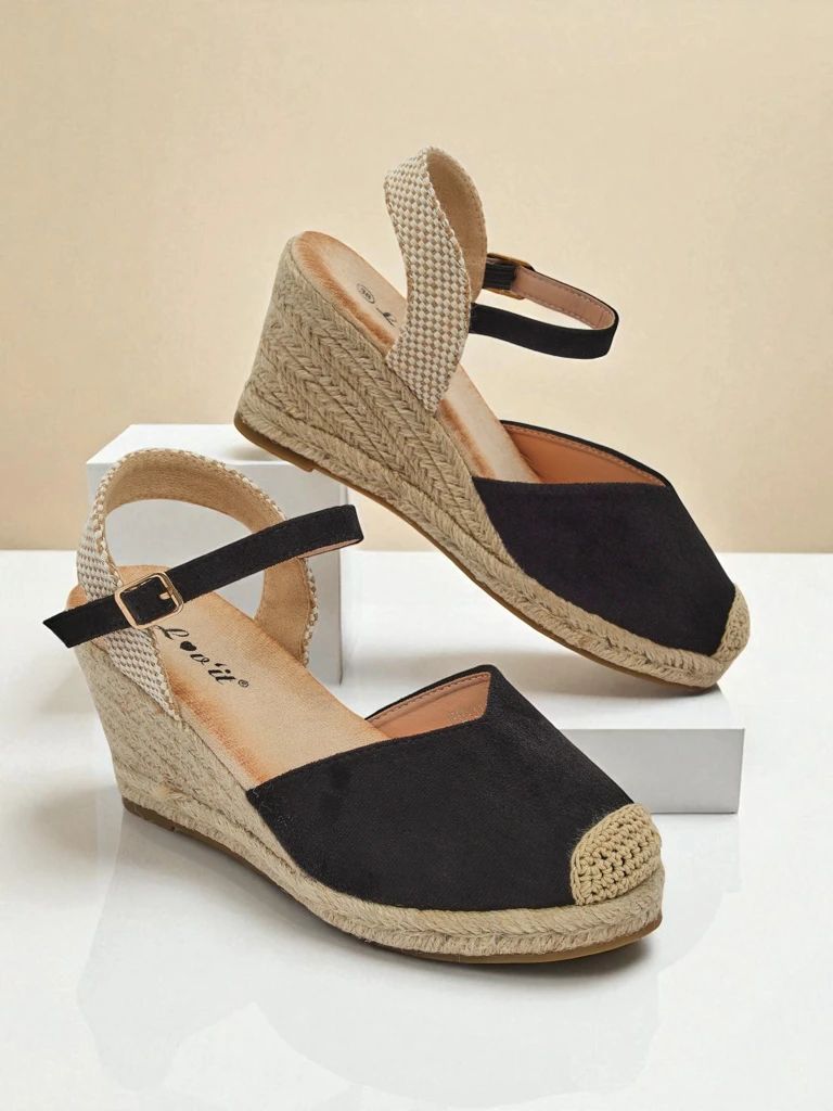 Espadrilles – Talon Compensé - Noir
