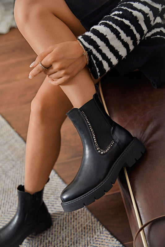 Bottine - Simili Cuir - Noir