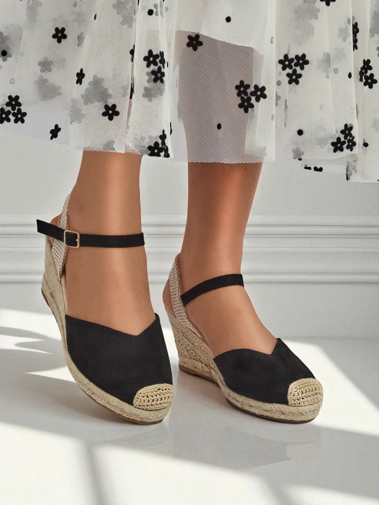 Espadrilles – Talon Compensé - Noir