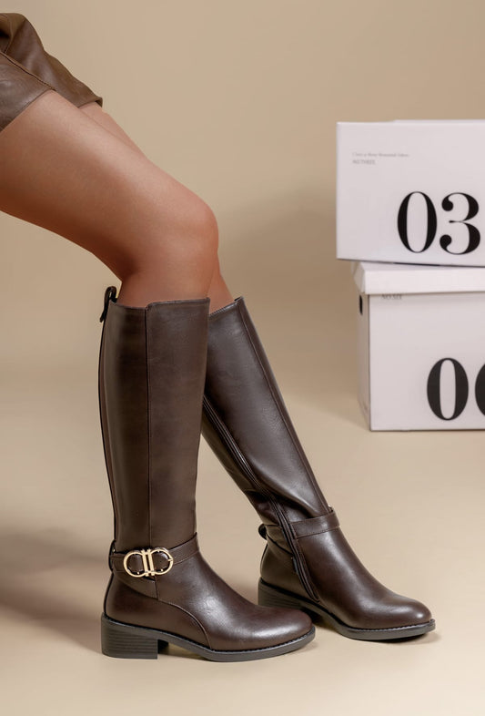 Boot - Simili Cuir - Marron