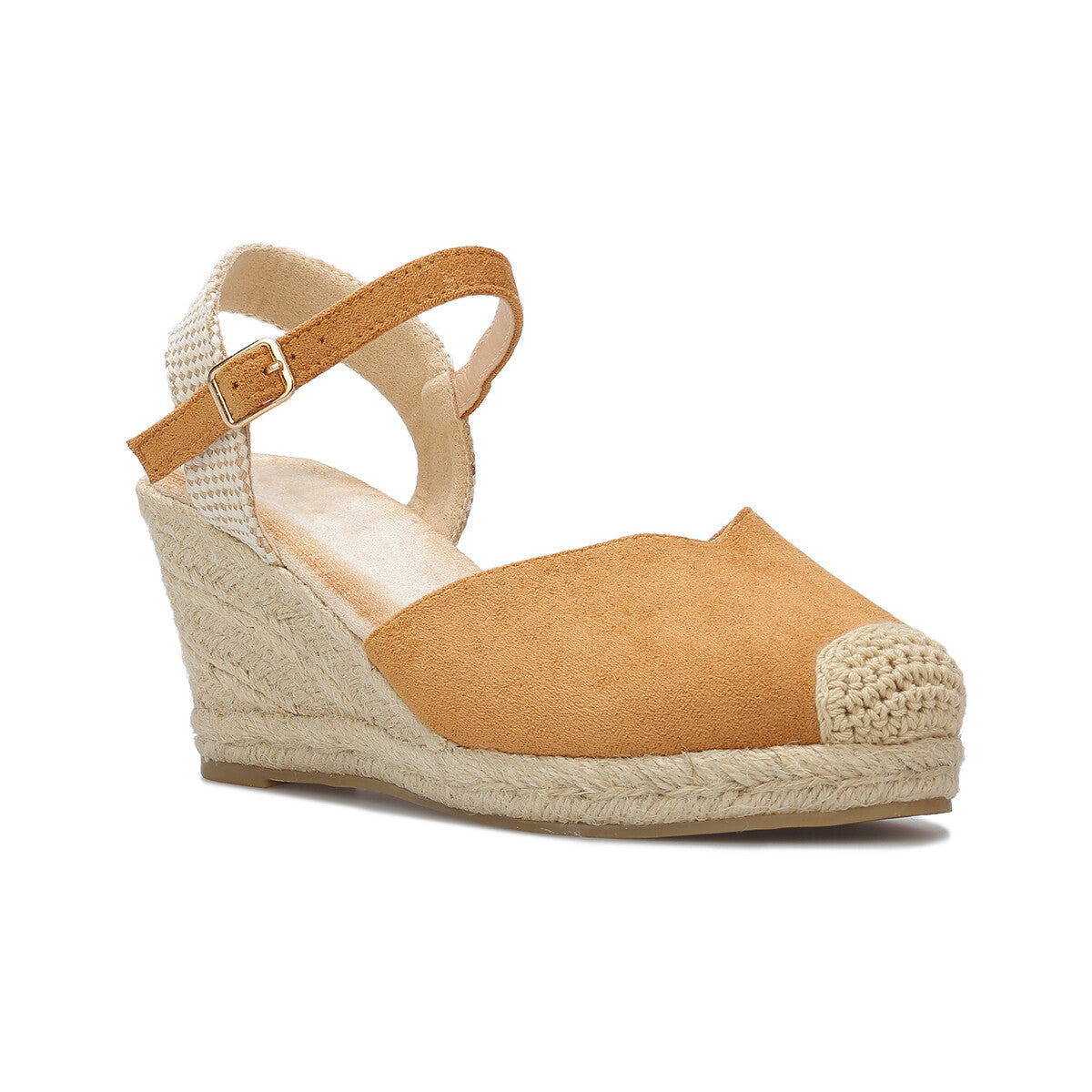 Espadrilles – Talon Compensé - Camel