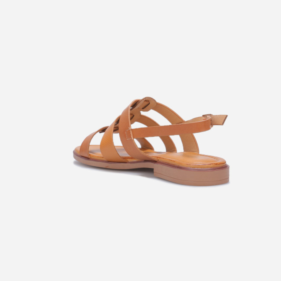 Sandale - Plate - Camel