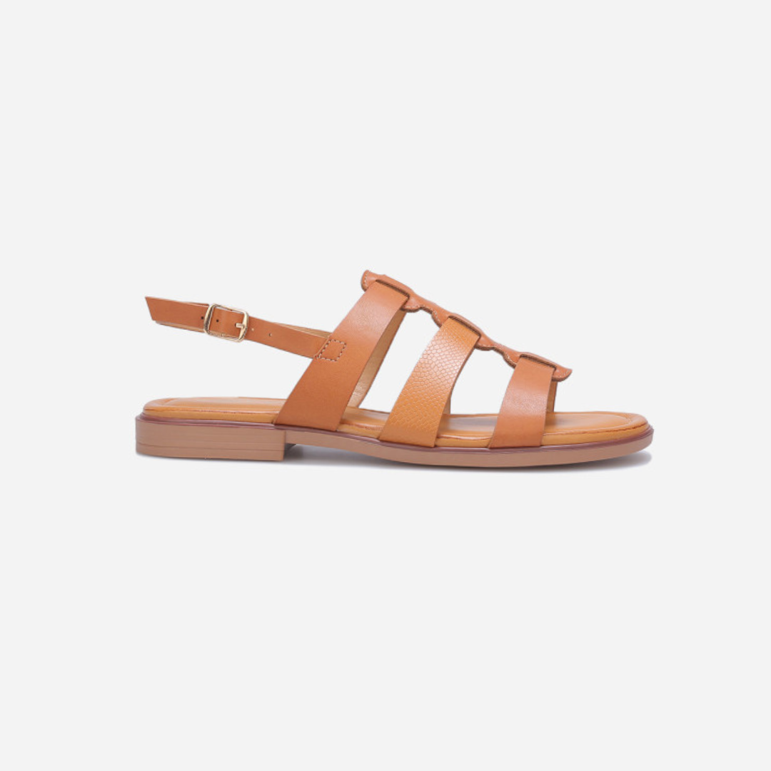Sandale - Plate - Camel
