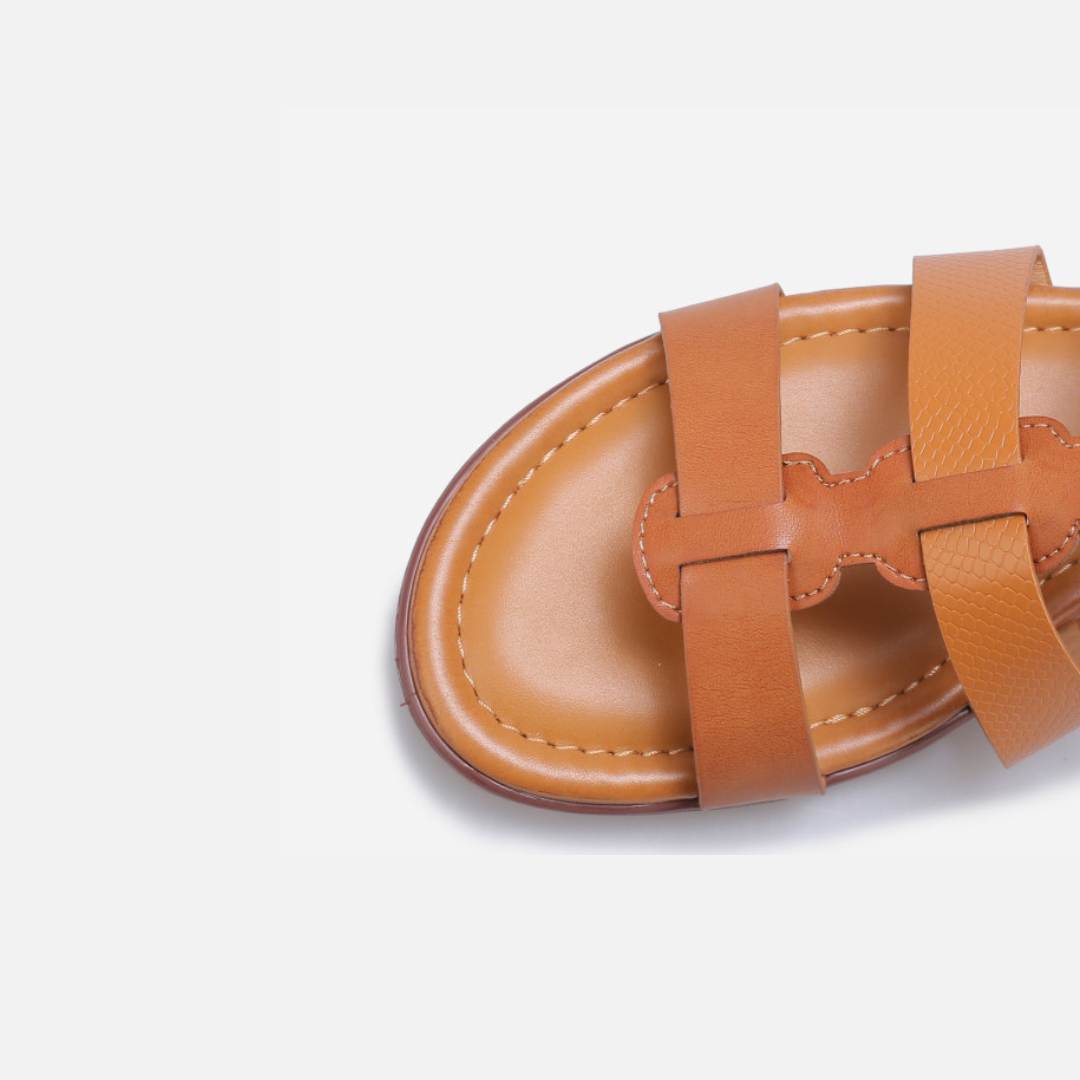 Sandale - Plate - Camel