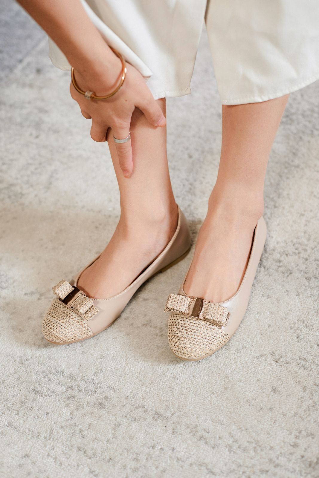 Ballerine - Simili Cuir - Beige