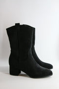 Bottine mi-mollet - Daim - Noir