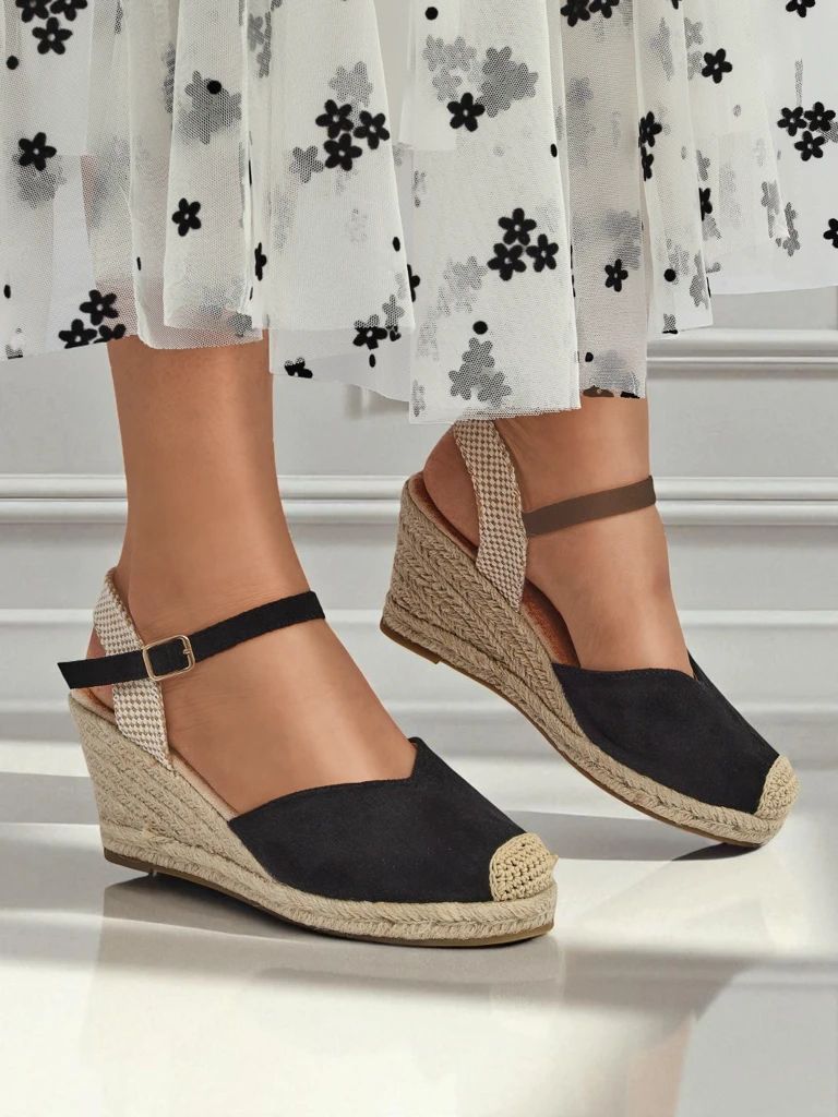 Espadrilles – Talon Compensé - Noir