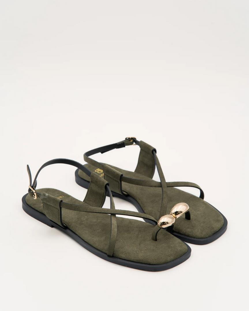 Sandale - Plate - Vert