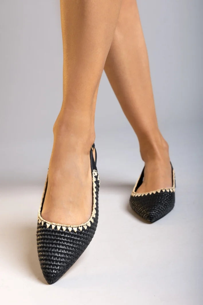 Ballerine - Plate - Noir
