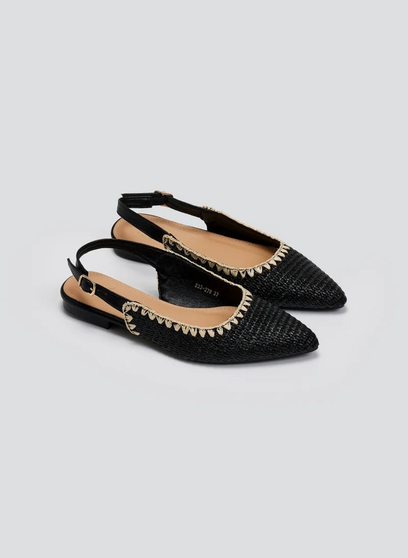 Ballerine - Plate - Noir