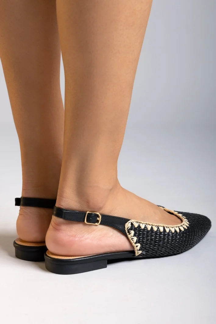 Ballerine - Plate - Noir