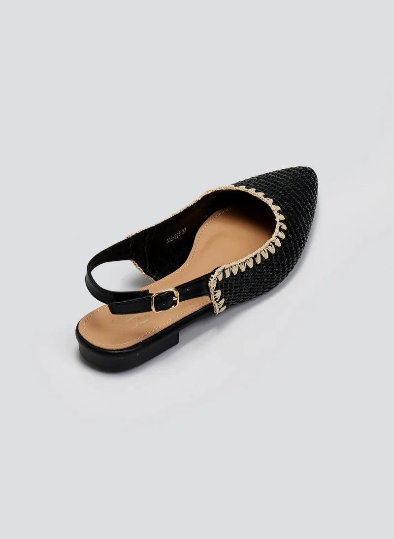Ballerine - Plate - Noir