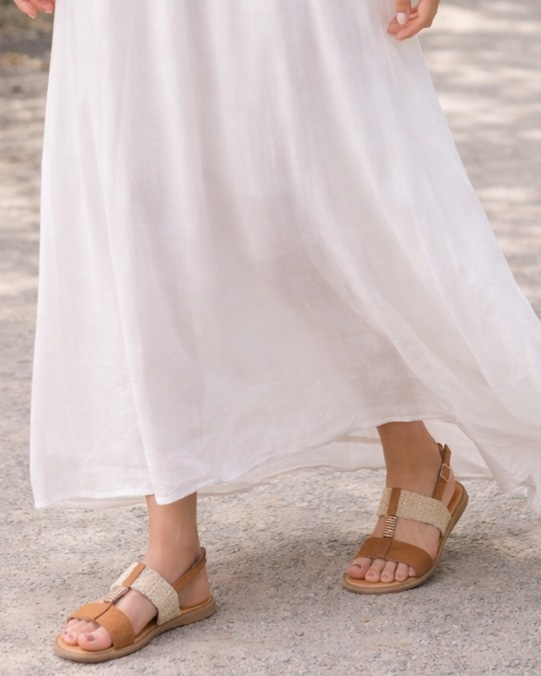 Sandales Élégance Naturelle -  Camel & Beige
