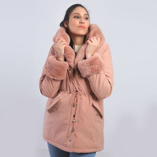 Blin Vestes Longue Doublure Fourrure - Rose