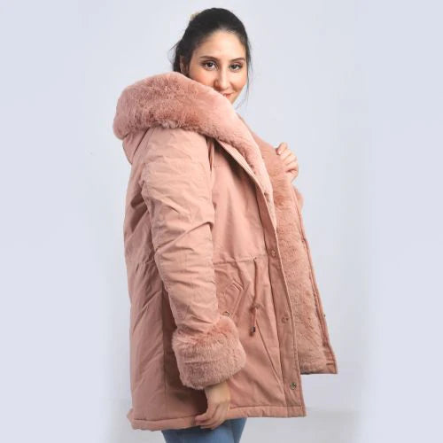 Blin Vestes Longue Doublure Fourrure - Rose