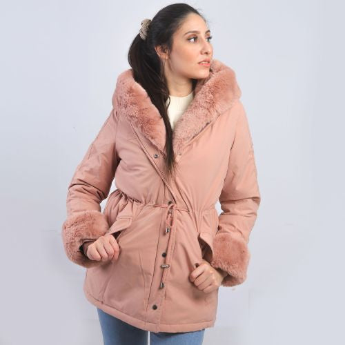 Blin Vestes Longue Doublure Fourrure - Rose