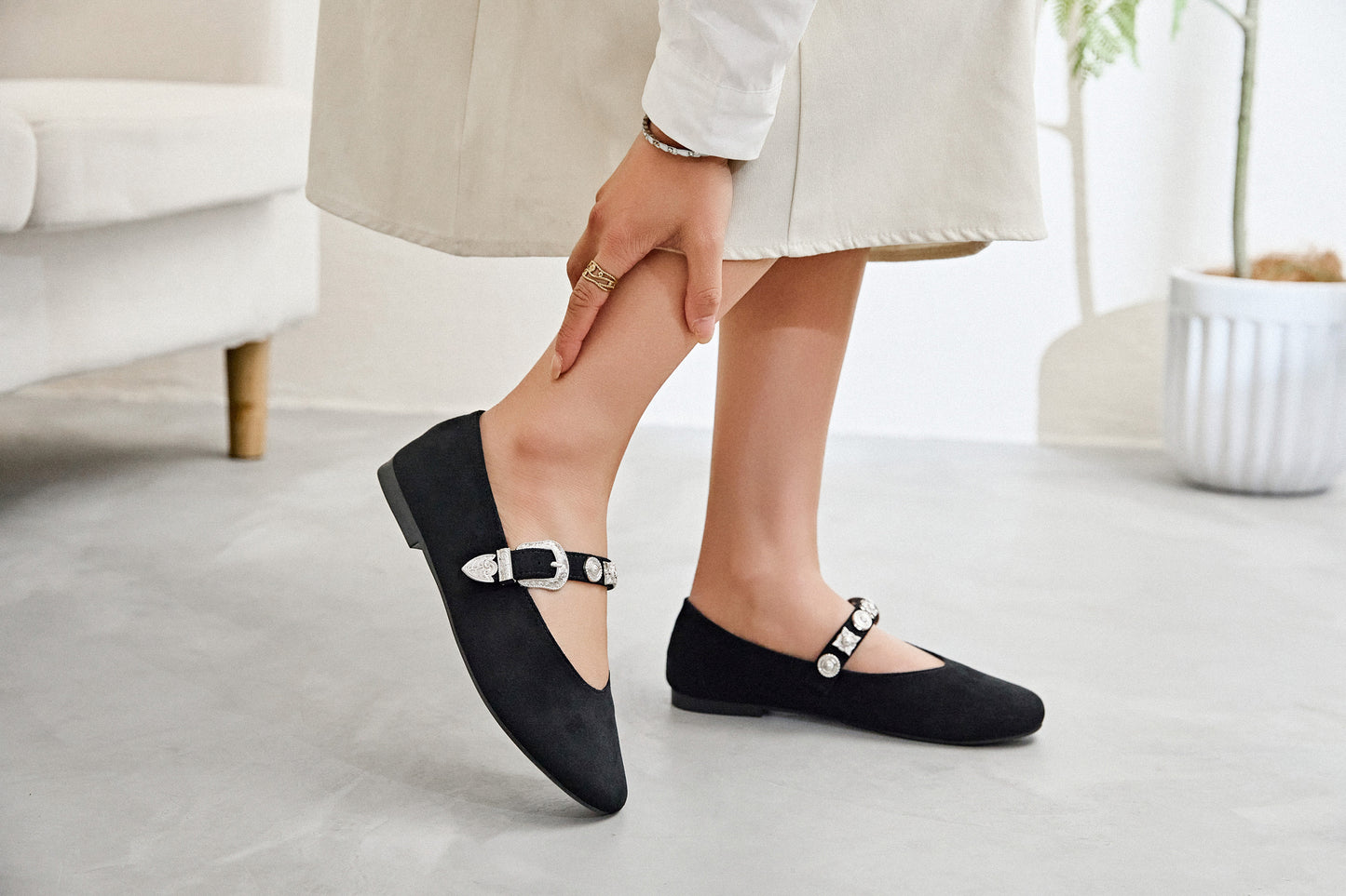 Ballerine - Daim - Noir