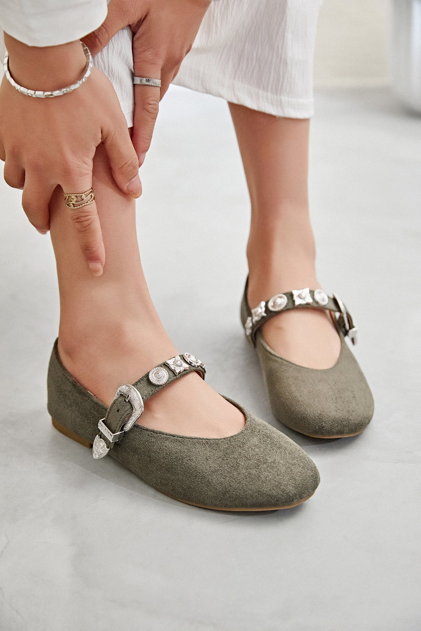 Ballerine - Daim - Vert