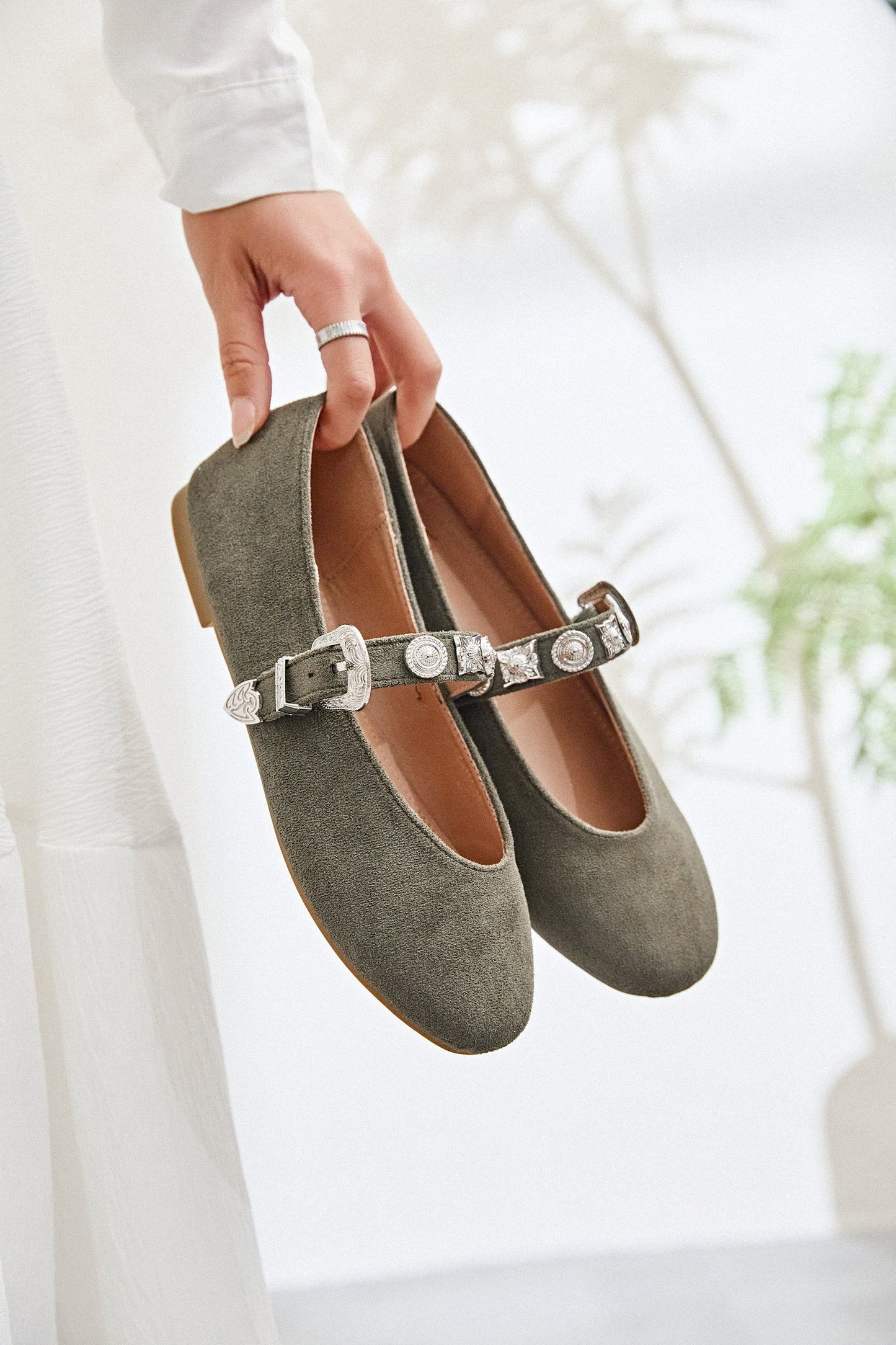 Ballerine - Daim - Vert