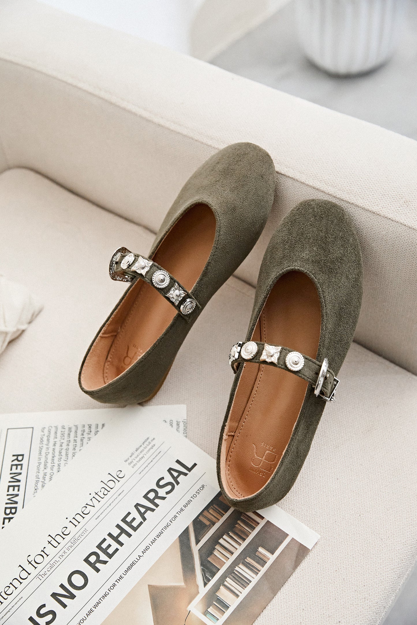 Ballerine - Daim - Vert