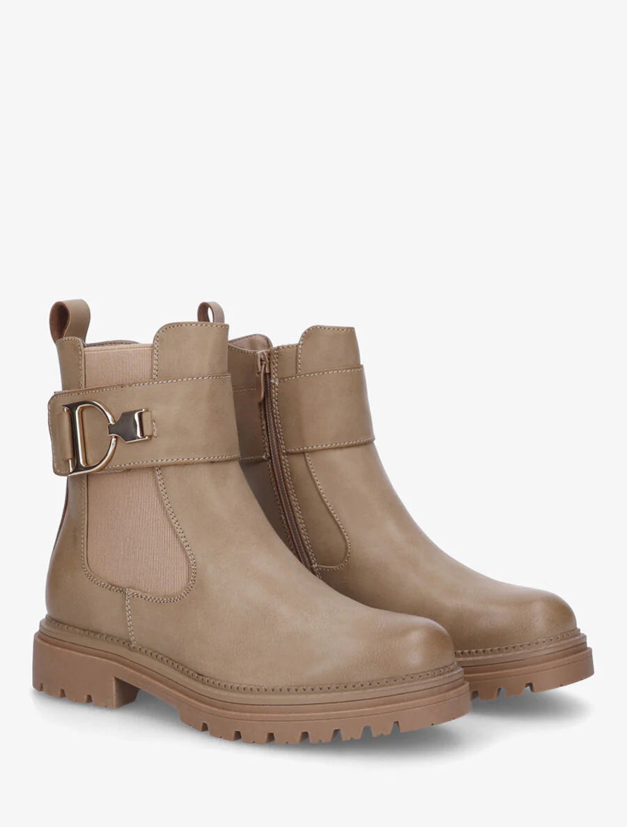 Bottine - Simili cuir - Taupe
