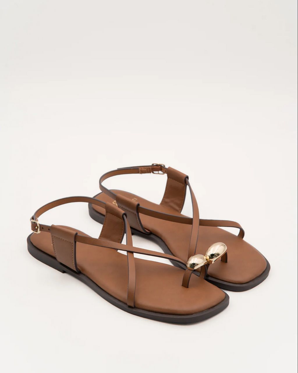 Sandale - Plate - Camel