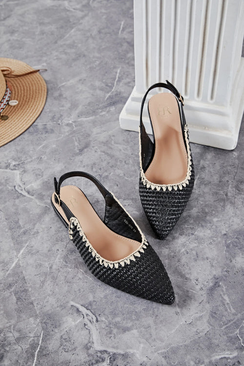 Ballerine - Plate - Noir
