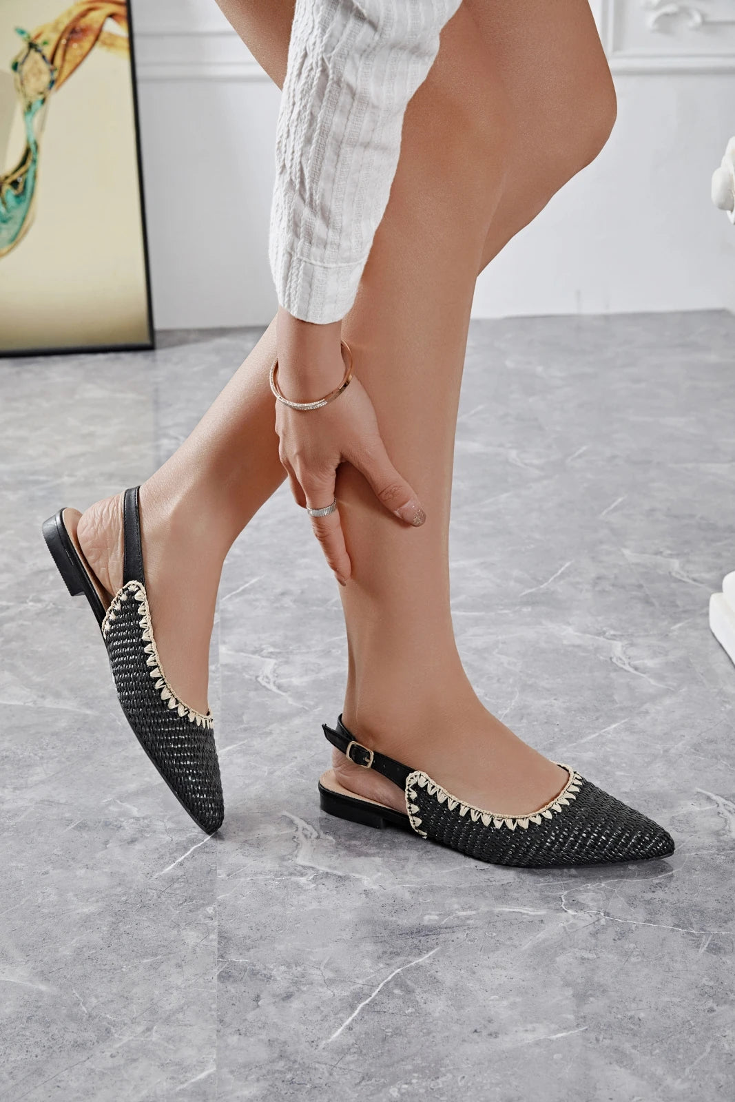 Ballerine - Plate - Noir