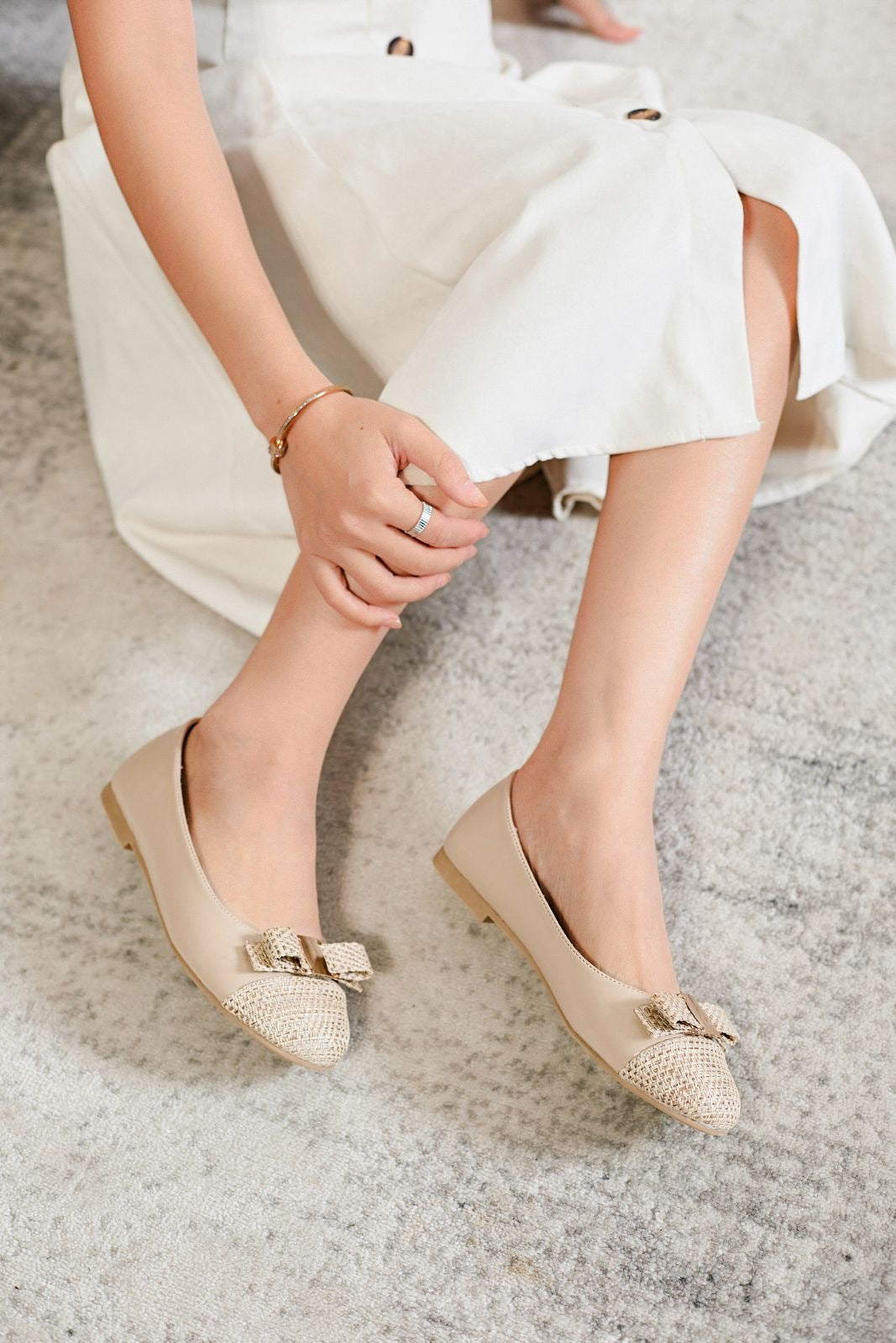 Ballerine - Simili Cuir - Beige