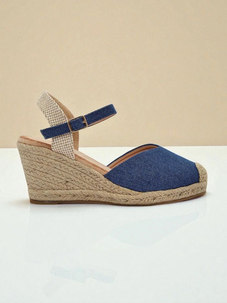 Espadrilles – Talon Compensé - Bleu