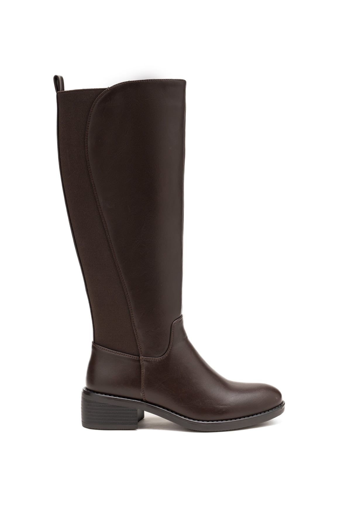 Bottes cavalières - Simili Cuir - Marron