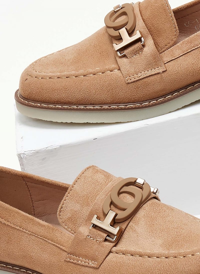 Mocassin en daim beige