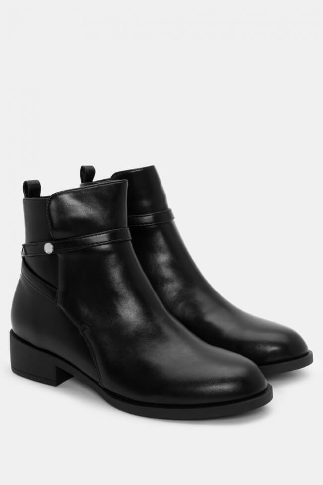 Bottine - Simili cuir - Noir