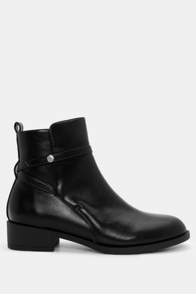 Bottine - Simili cuir - Noir