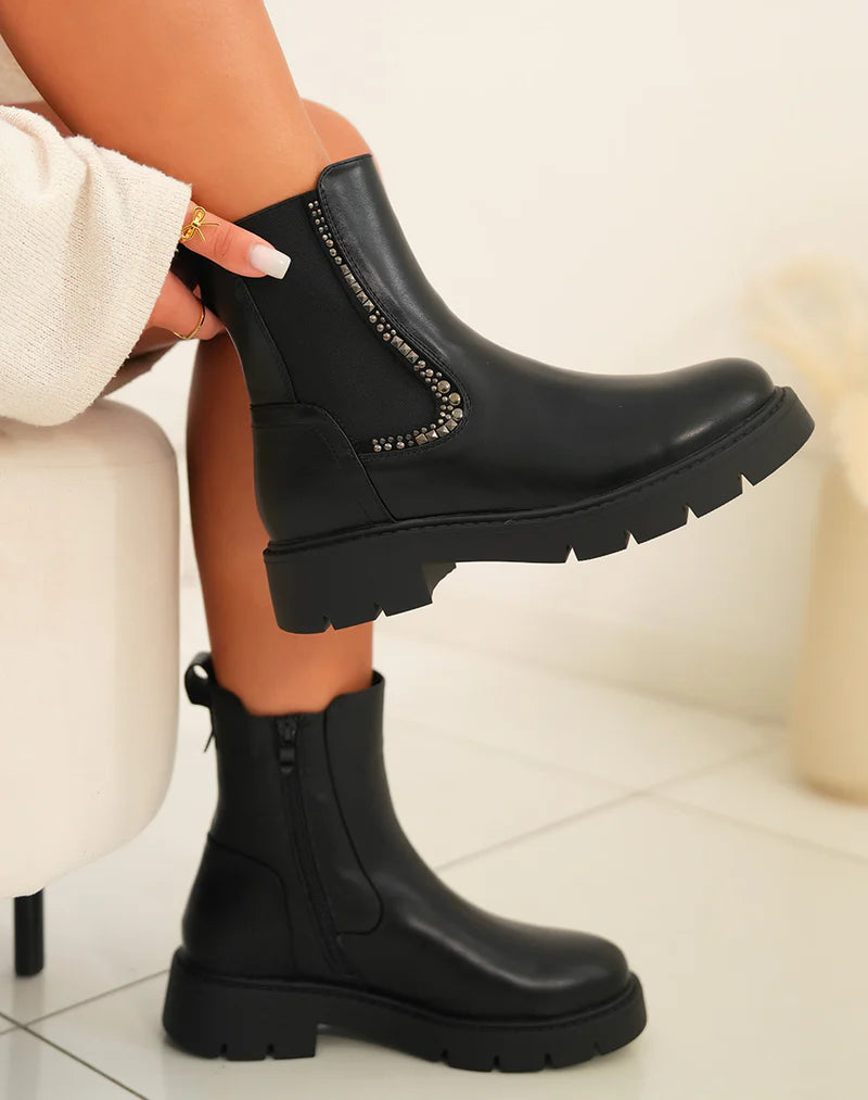 Bottine - Simili Cuir - Noir